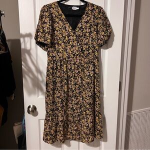 PIPER & SCOOT Floral Black Dress